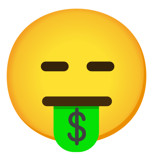 expressionless money mouth face