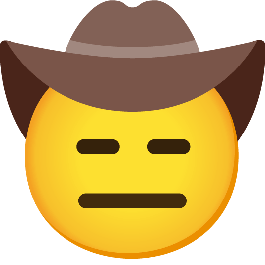 expressionless face with cowboy hat