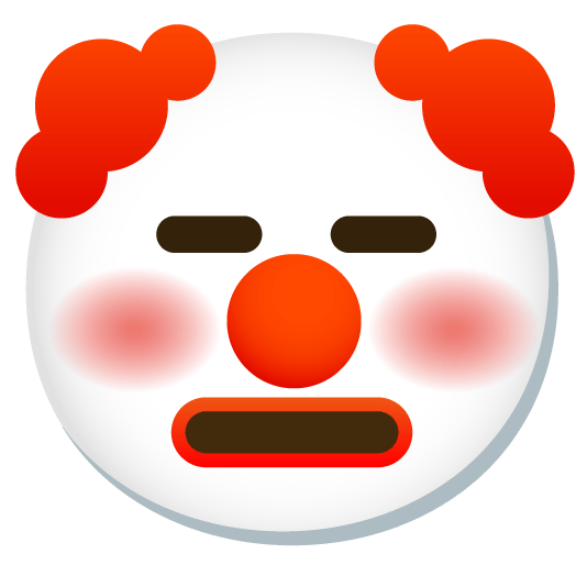 expressionless clown face