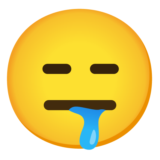 expressionless drooling face