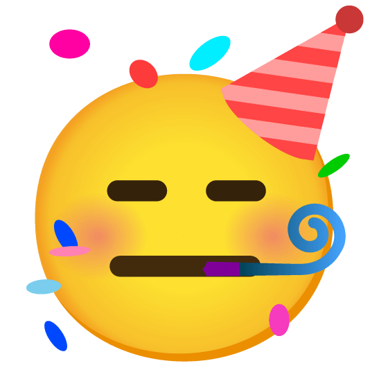 expressionless partying face