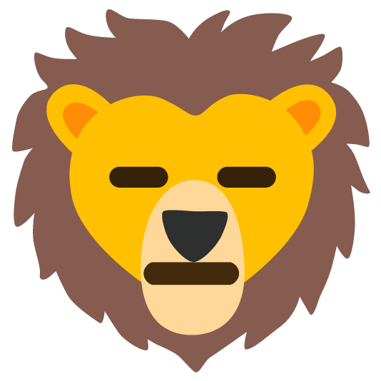 expressionless lion face