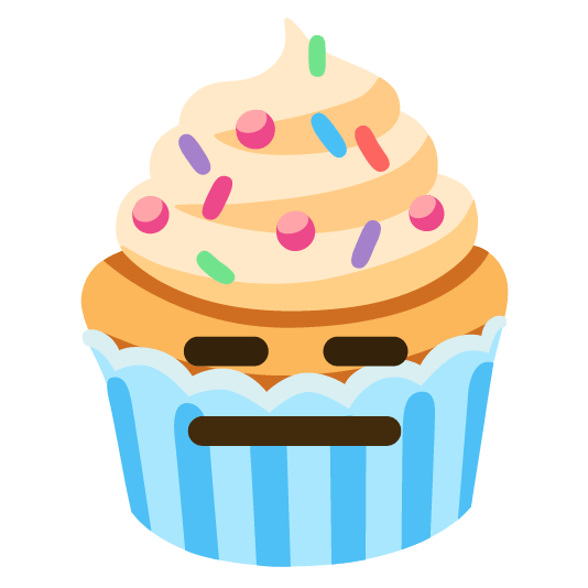expressionless cupcake