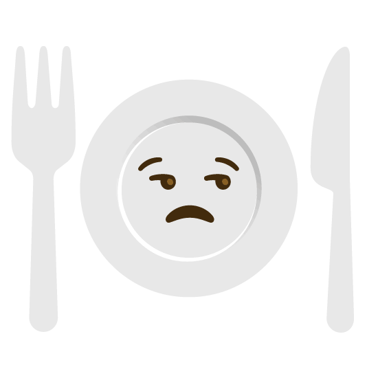unamused knife fork plate