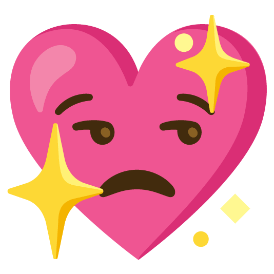 unamused sparkling heart