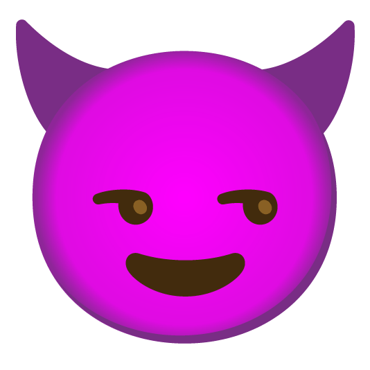 unamused smiling imp