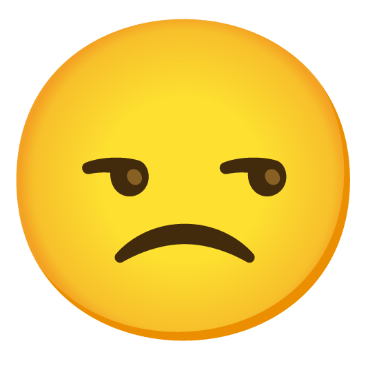 unamused slightly frowning face