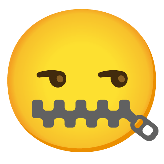 unamused zipper mouth face
