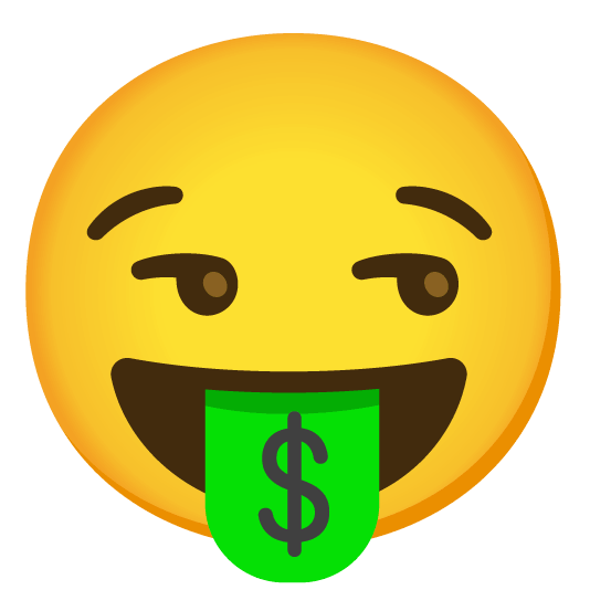 unamused money mouth face