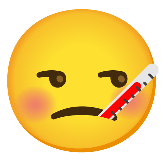 unamused face with thermometer