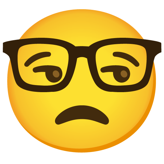 unamused nerd face