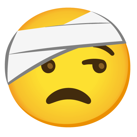 unamused face with head bandage