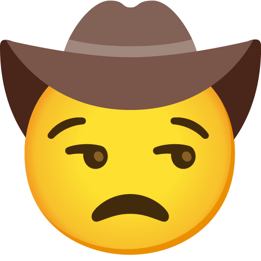 unamused face with cowboy hat