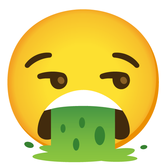 unamused face vomiting