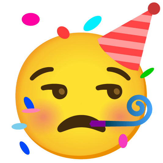 unamused partying face