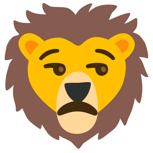 unamused lion face