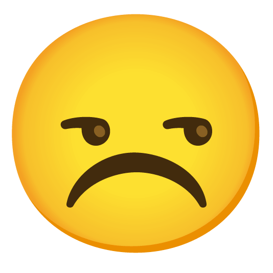 unamused white frowning face