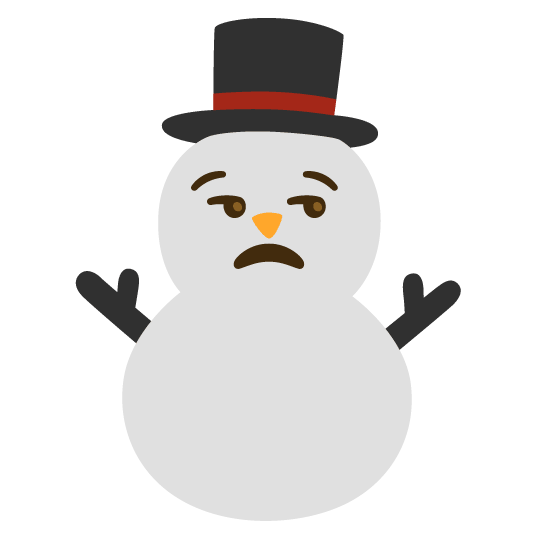 unamused snowman without snow
