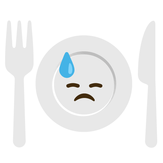 sweat knife fork plate