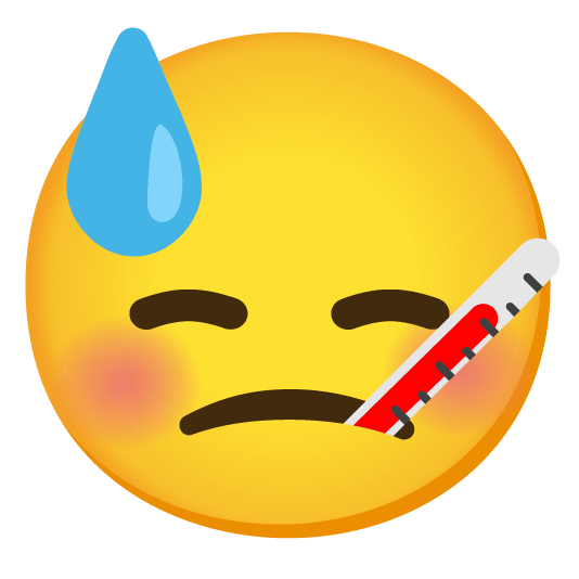 sweat face with thermometer