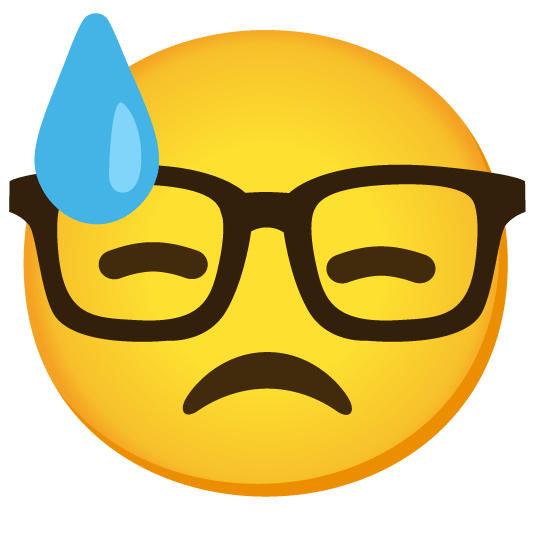 sweat nerd face