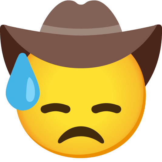 sweat face with cowboy hat