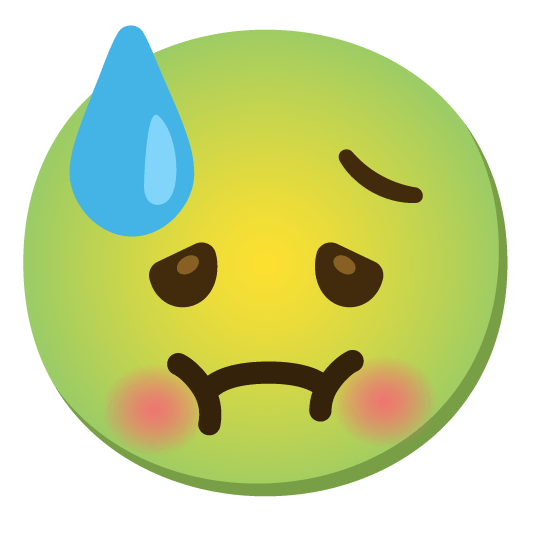 sweat nauseated face
