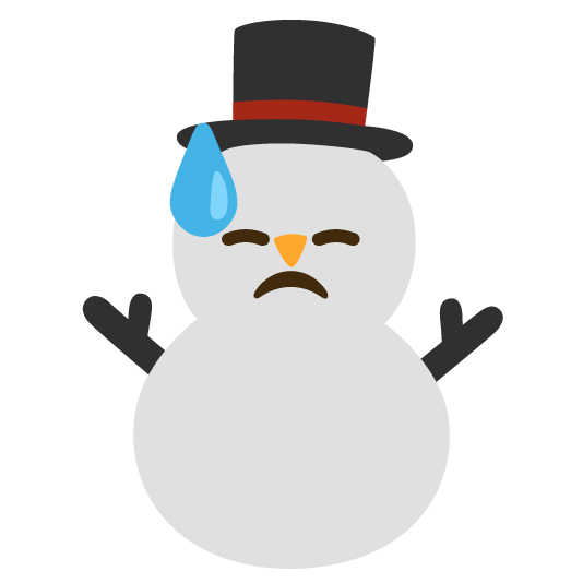 sweat snowman without snow