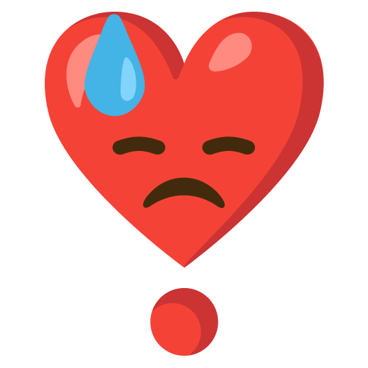 sweat heavy heart exclamation mark ornament