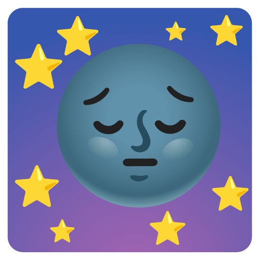 pensive new moon with face