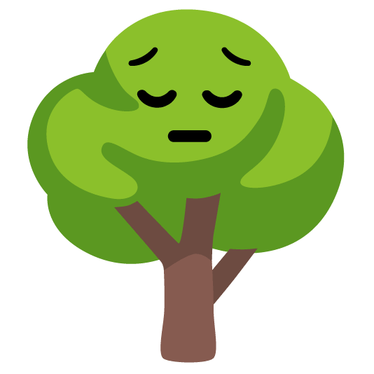 pensive deciduous tree