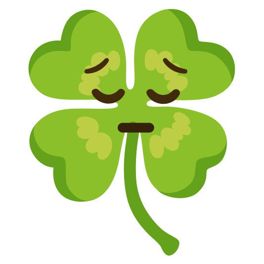 pensive four leaf clover