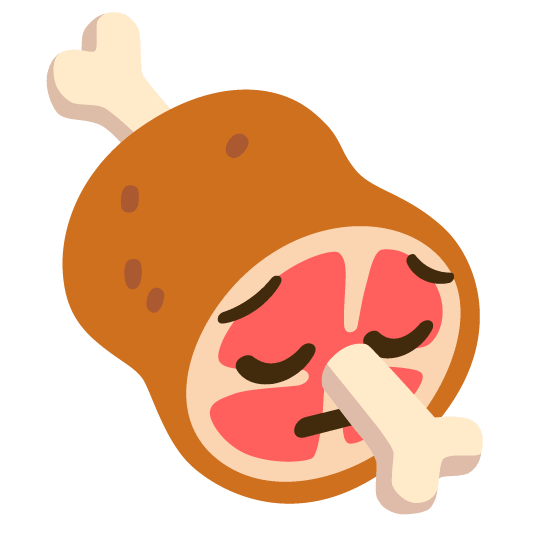 pensive meat on bone