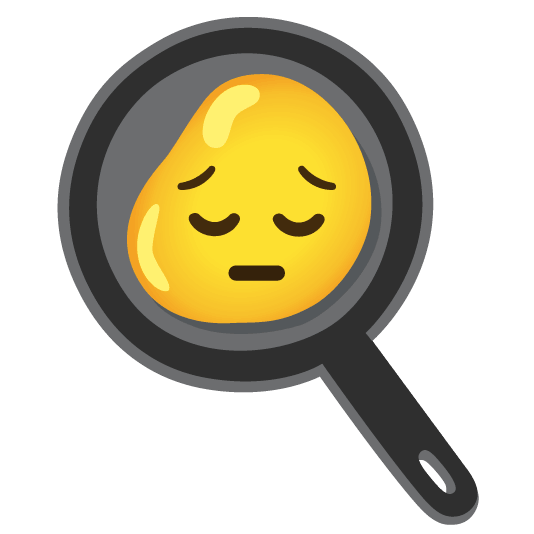 pensive fried egg