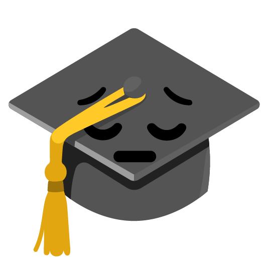 pensive mortar board