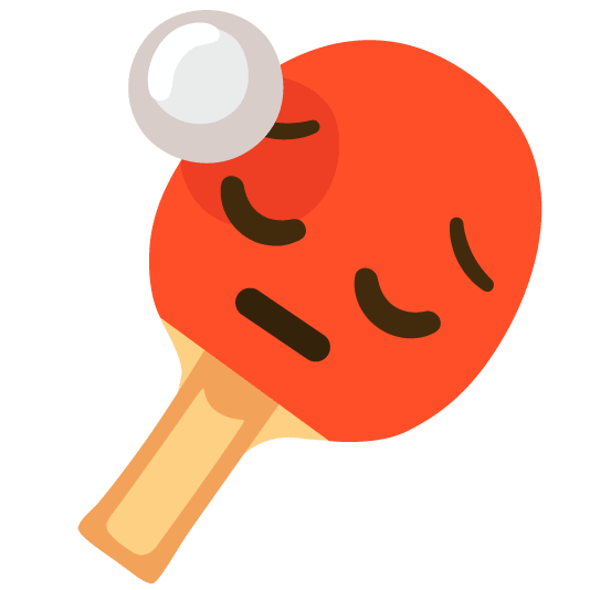 pensive table tennis paddle and ball