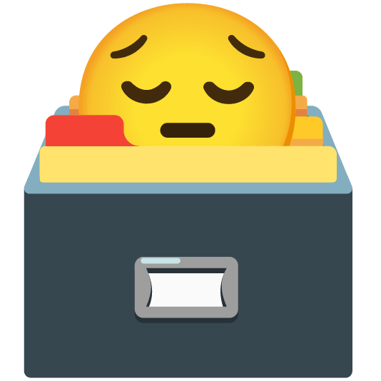 pensive card file box