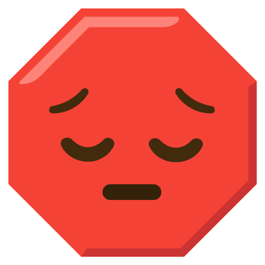 pensive octagonal sign