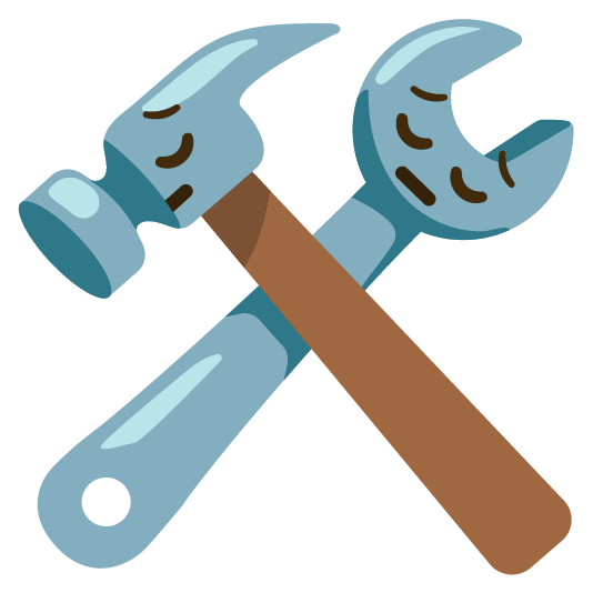 pensive hammer and wrench