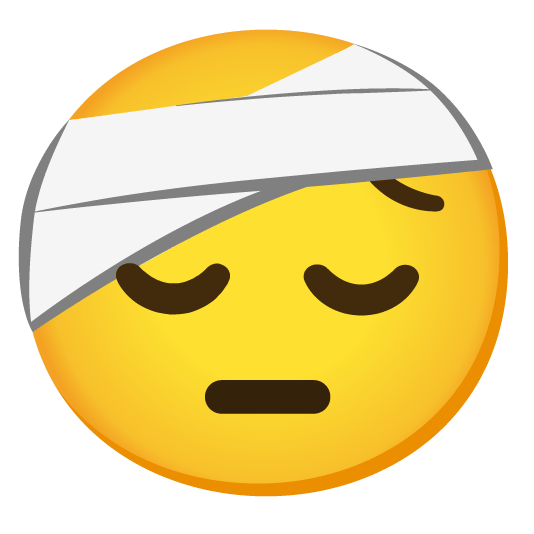 pensive face with head bandage