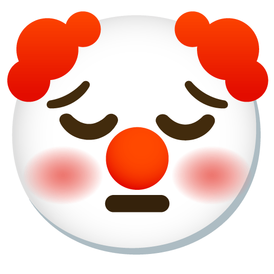 pensive clown face