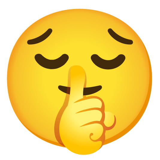 pensive shushing face