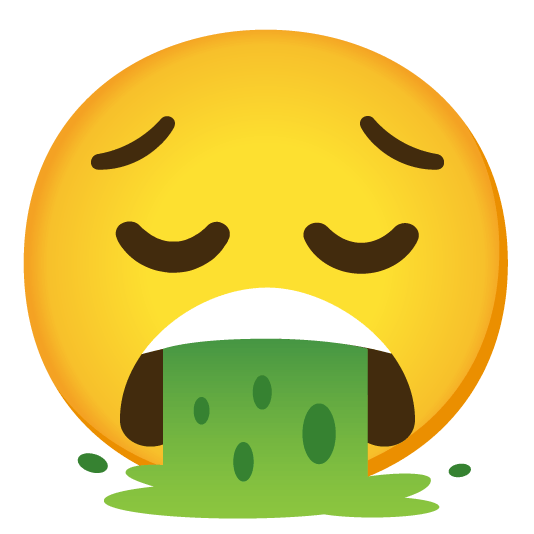 pensive face vomiting