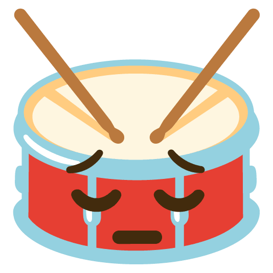 pensive drum with drumsticks