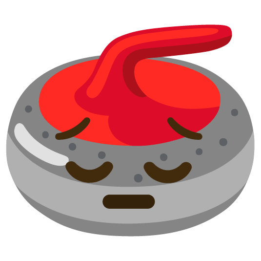 pensive curling stone