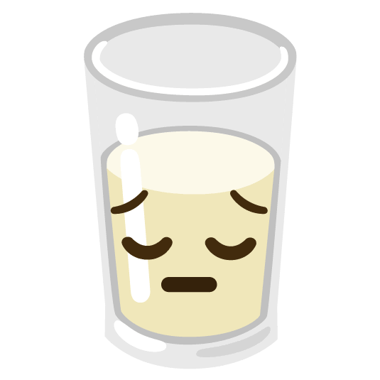 pensive glass of milk