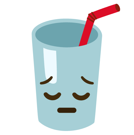 pensive cup with straw