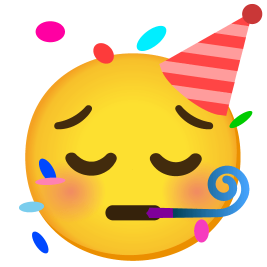 pensive partying face