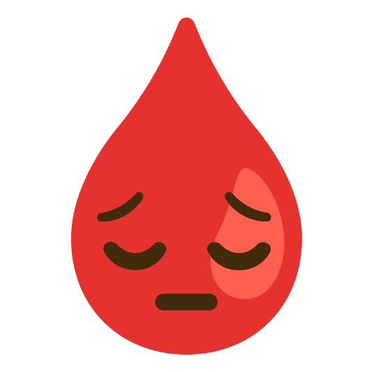 pensive drop of blood