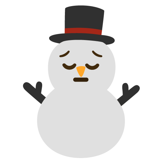 pensive snowman without snow